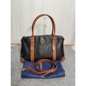 Dooney & Bourke Large Domed Satchel Purse Bag Black Shoulder Strap & Dust Bag
